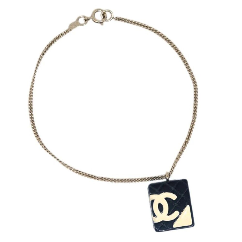 Chanel Vintage Rue Cambon Chain Charm Metal Gold Gold_Plated Bracelet Jewelry